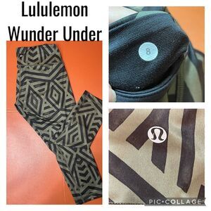 lululemon wunder under Chevron Fatigue Cropped Leggings Size 8
